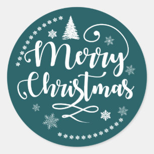 Sticker Rond noël élégant simple faveur
