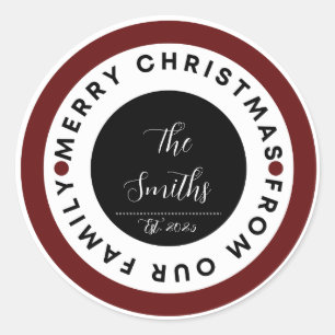 Sticker Rond Noël en famille