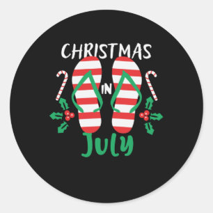 Sticker Rond Noël En Juillet