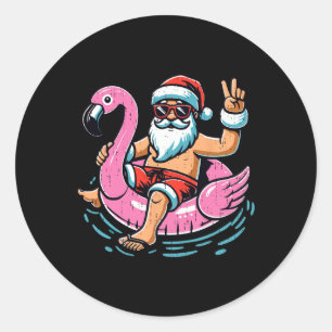 Sticker Rond Noël En Juillet Chemise Garçons Enfants Père Noël 