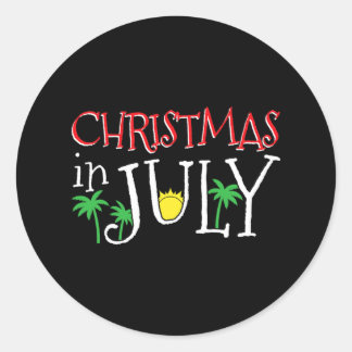 Sticker Rond Noël en juillet Joyeux Noël Eté Drôle San