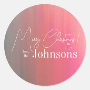 Sticker Rond Noël en juillet Nom de famille