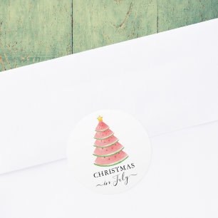 Sticker Rond Noël en Juillet Pastèque
