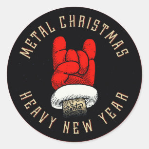 Sticker Rond Noël en métal lourd
