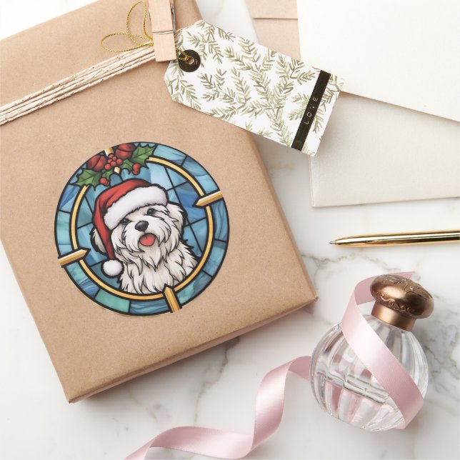 Sticker Rond Noël en verre feuilleté maltais (Cadeaux)