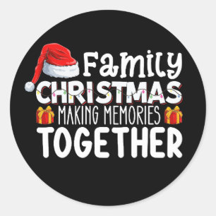 Sticker Rond Noël familial Faire des souvenirs ensemble Vacance