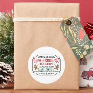 Sticker Rond Noël festif Mme Claus
