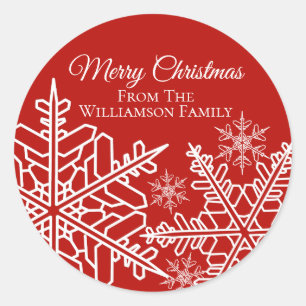 Sticker Rond Noël Fête Fête Fête Rouge Blanc