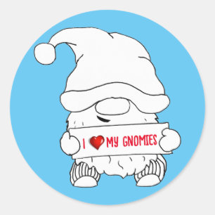 Sticker Rond Noël Gnome
