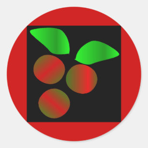 Sticker Rond Noël Holly II