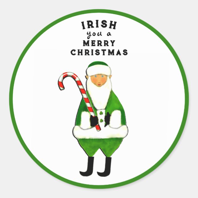 Sticker Rond Noël irlandais (Devant)