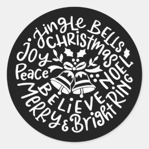 Sticker Rond Noël Jingle Bells Joyeux Noel lumineux