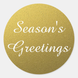 Sticker Rond Noël Joyeuses Fêtes Classy Gold Foil