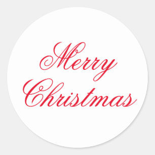 Sticker Rond Noël joyeux écriture rouge moderne flamand