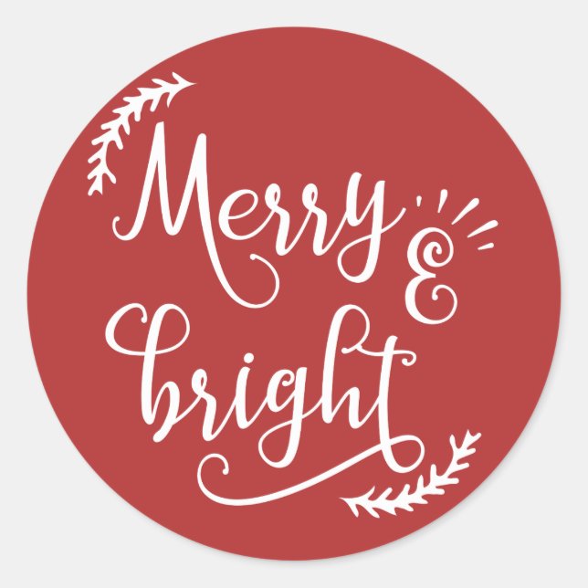 Sticker Rond Noël joyeux et lumineux (Devant)