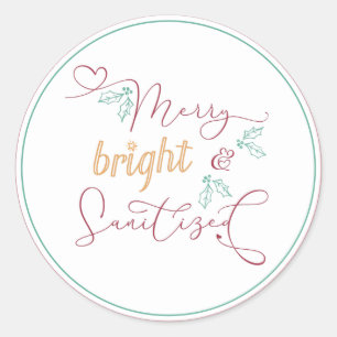 Sticker Rond Noël Joyeux et sain