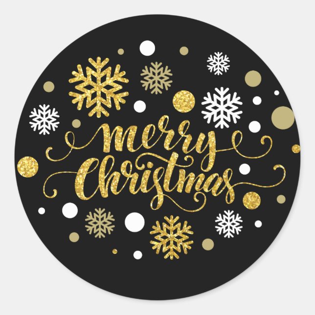 Sticker Rond Noël - Joyeux Noël Shimmer (Devant)