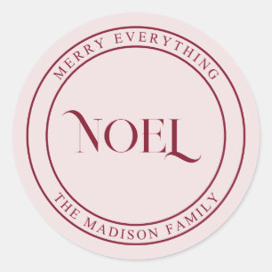 Sticker Rond Noel Joyeux Noël Vintage