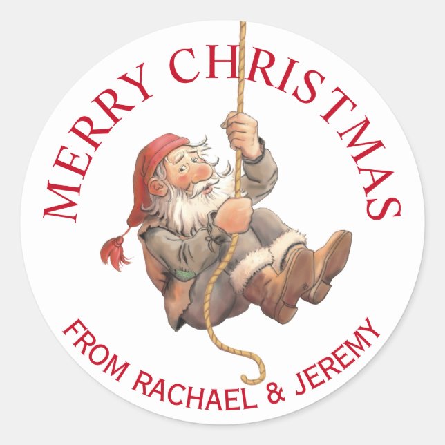 Sticker Rond Noël joyeux Père Noël (Devant)