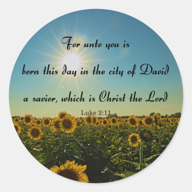 Sticker Rond Noël, Luc 2:11 (Devant)