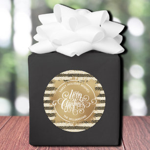 Sticker Rond Noël Maison de vacances Cuisine d'or