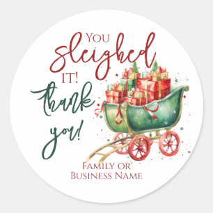 Sticker Rond Noël Merci drôle