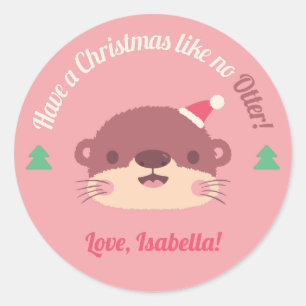 Sticker Rond Noël n'aiment aucune salutation de vacances de