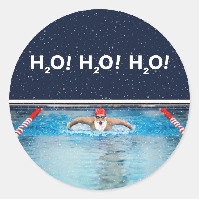 Sticker Rond Noël natation (Devant)