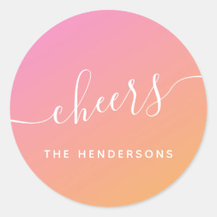 Sticker Rond Noël orange rose