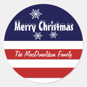 Sticker Rond Noël patriotique américain