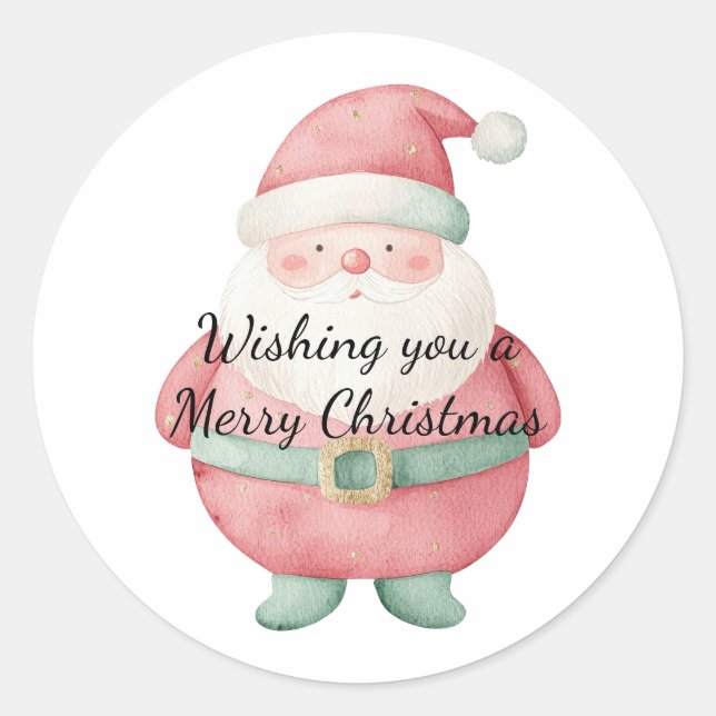 Sticker Rond Noël Père Noël (Devant)