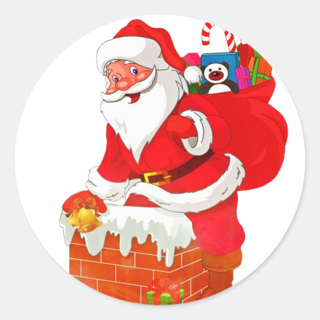 Sticker Rond Noël Père Noël (Devant)
