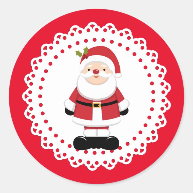 Sticker Rond Noël Père Noël (Devant)