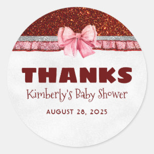 Sticker Rond Noël Père Noël Baby shower Merci