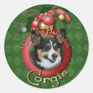 Sticker Rond Noël - plate-forme les halls - Corgis