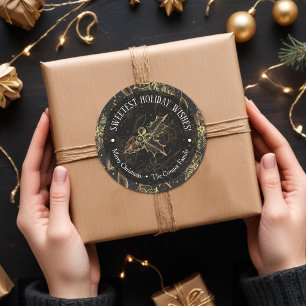 Sticker Rond Noël Poinsettia Alimentation maison Vacances