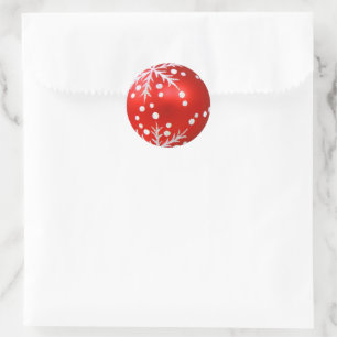 Sticker Rond Noël Red Baubles