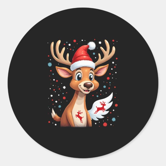 Sticker Rond noël Reindeer (1) (Devant)