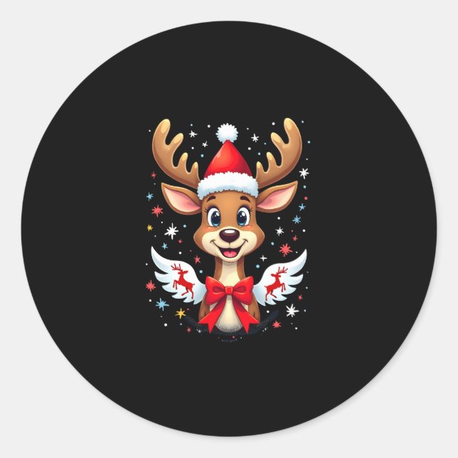 Sticker Rond noël Reindeer (3) (Devant)