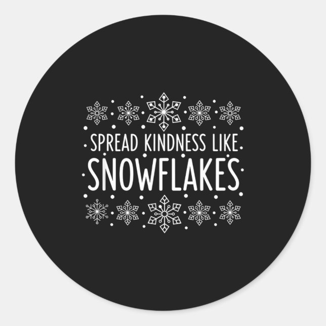 Sticker Rond Noël Répand la Gentillesse Comme des Flocons - Flo (Devant)