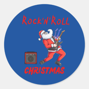 Sticker Rond Noël Rock-N-Roll