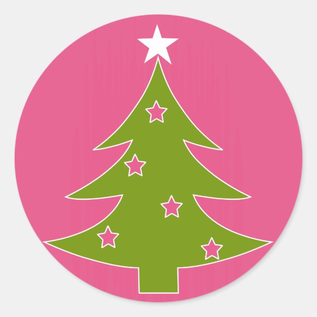 Sticker Rond Noël rose (Devant)