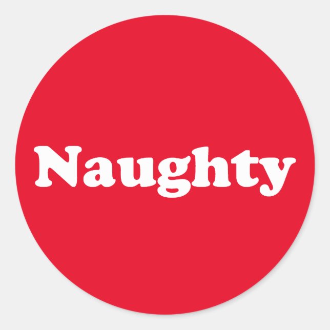 Sticker Rond Noël rouge et blanc coquin (Devant)
