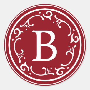 Sticker Rond Noël rustique et charmant de Monogramme