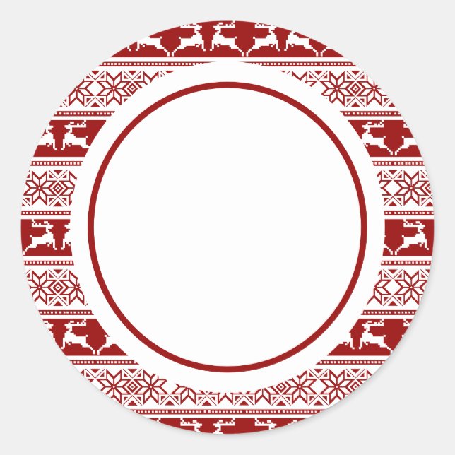 Sticker Rond Noël scandinave renne (Devant)