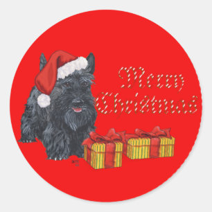 Sticker Rond Noël Scottie joueur
