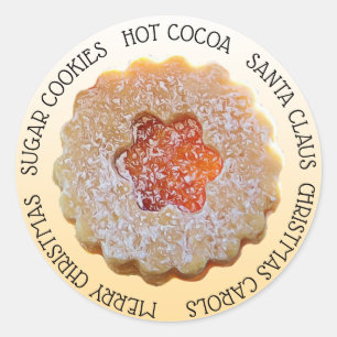 Sticker Rond Noël Sucre Cookie Holiday