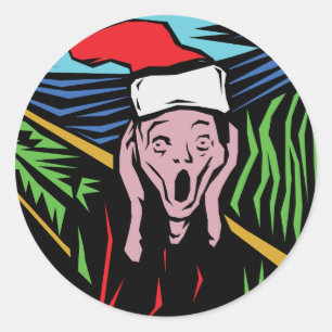 Sticker Rond Noël très drôle
