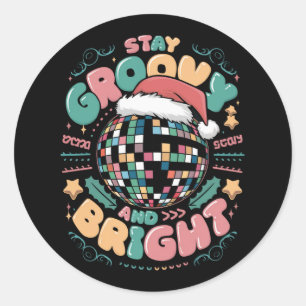 Sticker Rond Noël Vacances Super Séjour Super Et lumineux