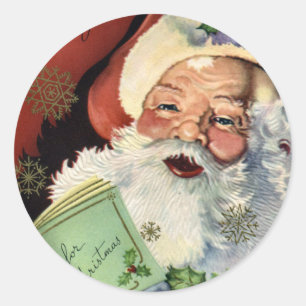 Sticker Rond Noël Vintage du Père Noël KRW